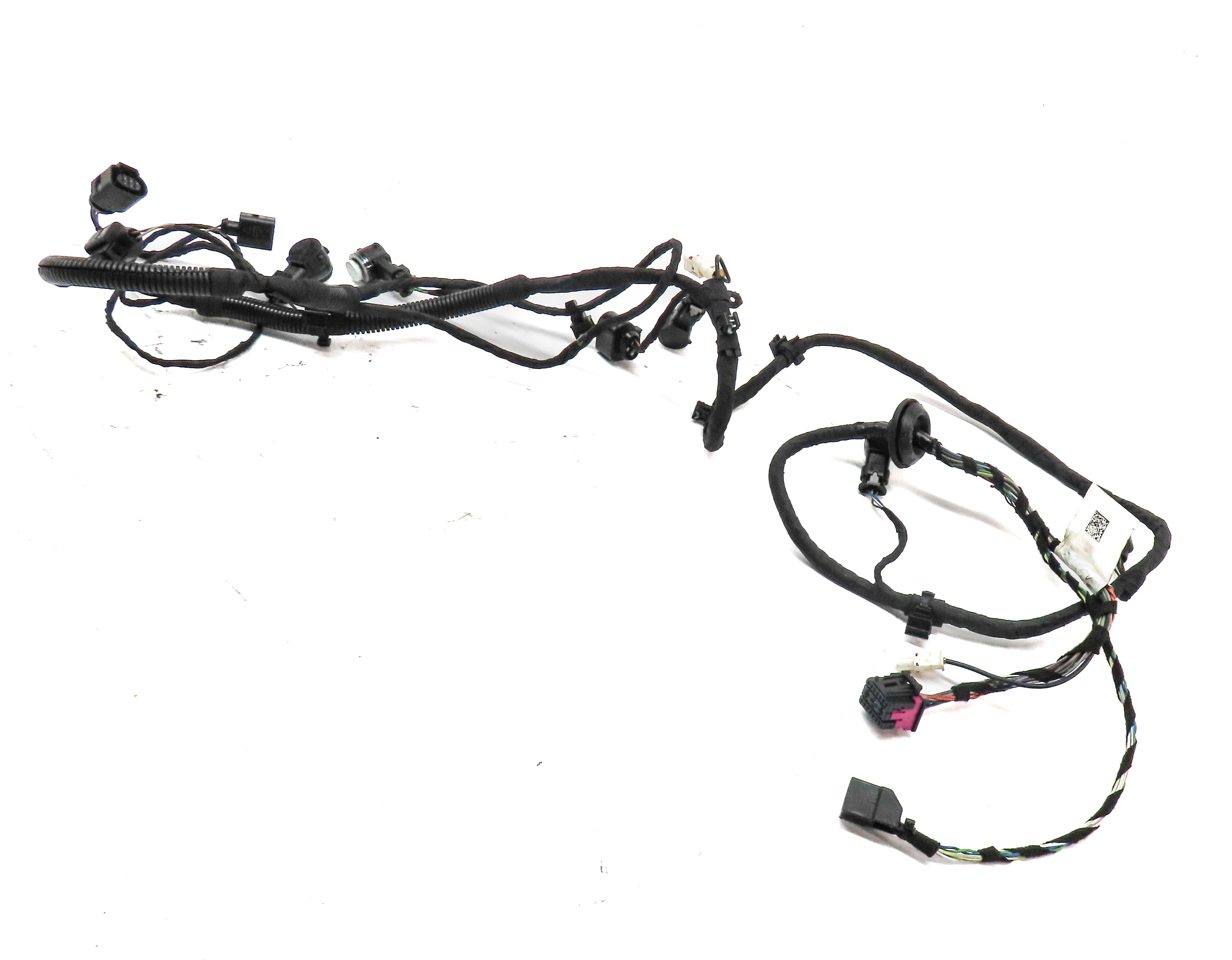 2016 PORSCHE MACAN (95B) REAR PDC PARK ASSIST SENSOR SET w/ HARNESS (White) — exact item pictured